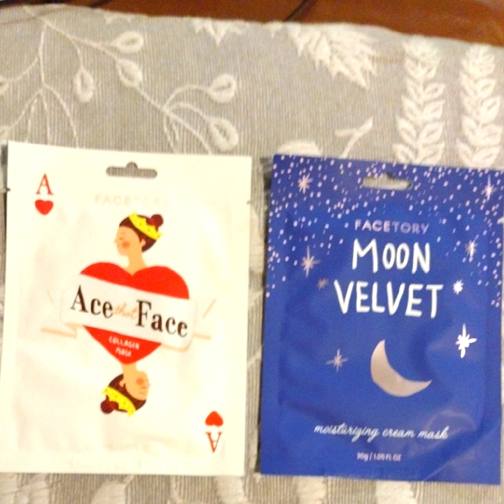 FaceTory Sheet Mask Set - Ace That Face & Moon Velvet- 2 Pack Set